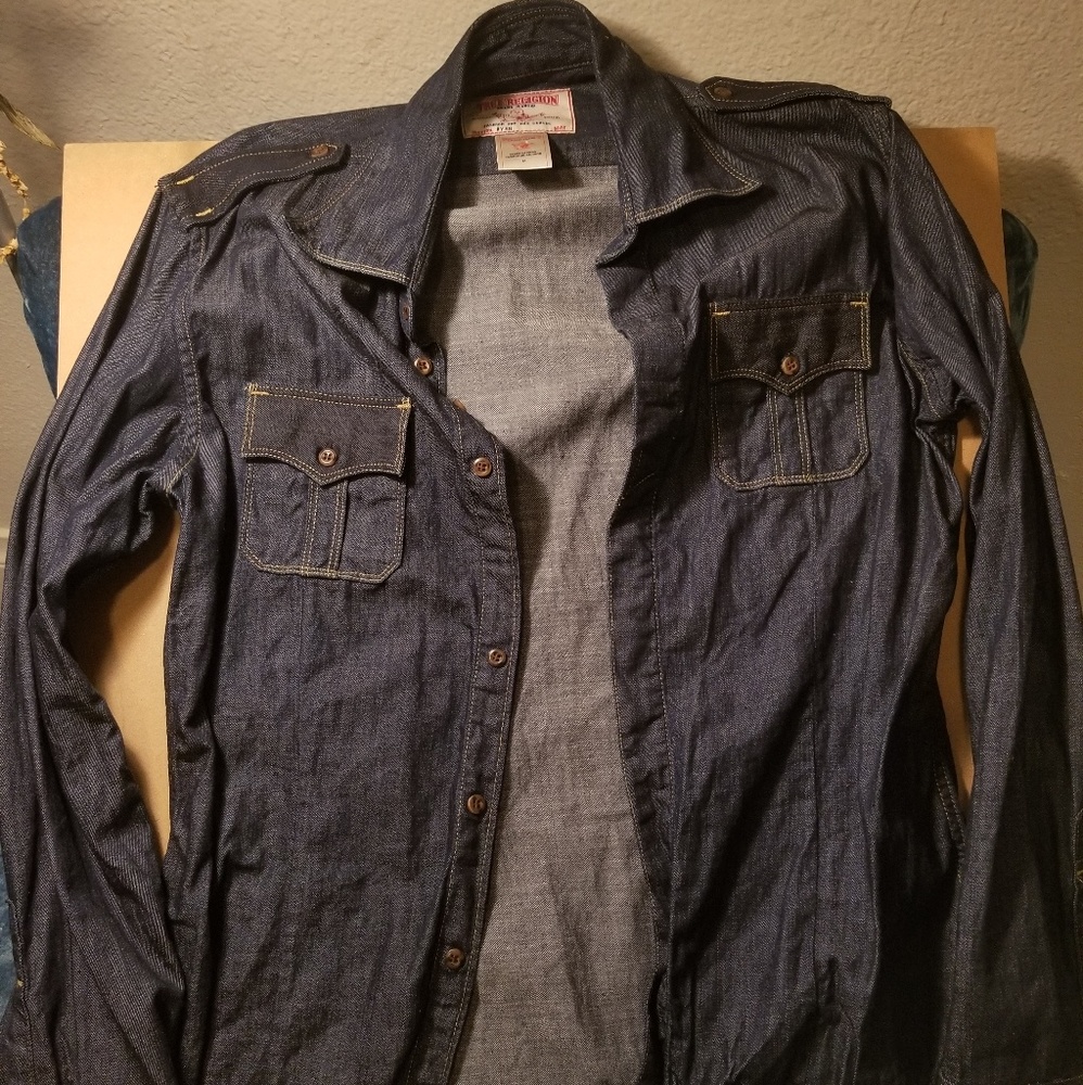 True Religion Light Denim Jacket Section Ryan